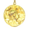 Vintage Art Nouveau lucky locket with four leaf clover and womans head set with diamonds